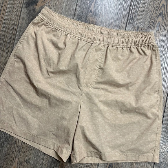 Chubbies Everywear Shorts Mens Large Tan Khaki Heathered 5.5" Inseam Elastic - Picture 2 of 6